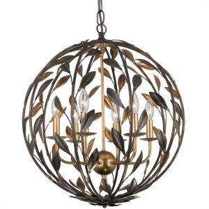 Люстра Crystorama BROCHE 6 LIGHT ENGLISH BRONZE