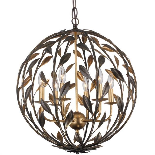 Люстра Crystorama BROCHE 6 LIGHT ENGLISH BRONZE