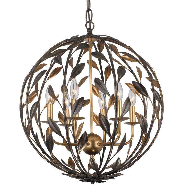 Люстра Crystorama BROCHE 6 LIGHT ENGLISH BRONZE