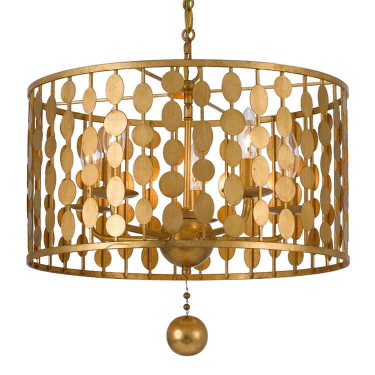 Люстра Crystorama LAYLA 5 LIGHT ANTIQUE GOLD