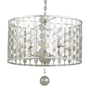 Люстра Crystorama LAYLA 5 LIGHT ANTIQUE SILVER