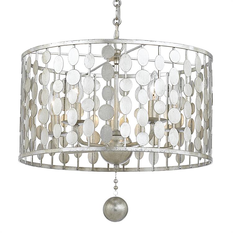 Люстра Crystorama LAYLA 5 LIGHT ANTIQUE SILVER