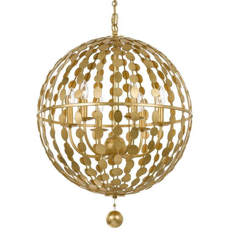Люстра Crystorama LAYLA 6 LIGHT ANTIQUE GOLD