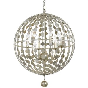Люстра Crystorama LAYLA 6 LIGHT ANTIQUE SILVER