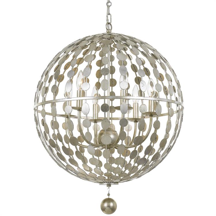 Люстра Crystorama LAYLA 6 LIGHT ANTIQUE SILVER