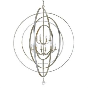Люстра Crystorama LUNA 12 LIGHT ANTIQUE SILVER