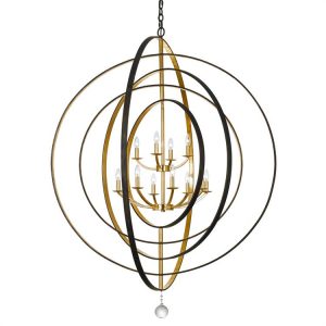 Люстра Crystorama LUNA 12 LIGHT BRONZE & GOLD