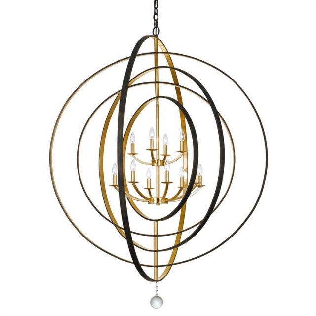 Люстра Crystorama LUNA 12 LIGHT BRONZE & GOLD