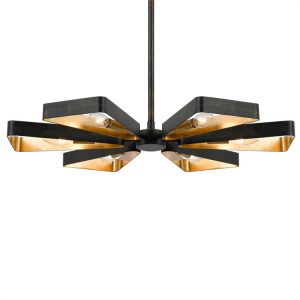 Люстра Crystorama LUNA 6 LIGHT BRONZE AND GOLD