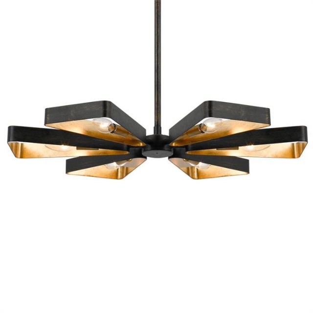 Люстра Crystorama LUNA 6 LIGHT BRONZE AND GOLD
