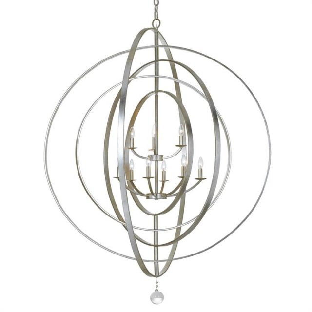 Люстра Crystorama LUNA 9 LIGHT ANTIQUE SILVER