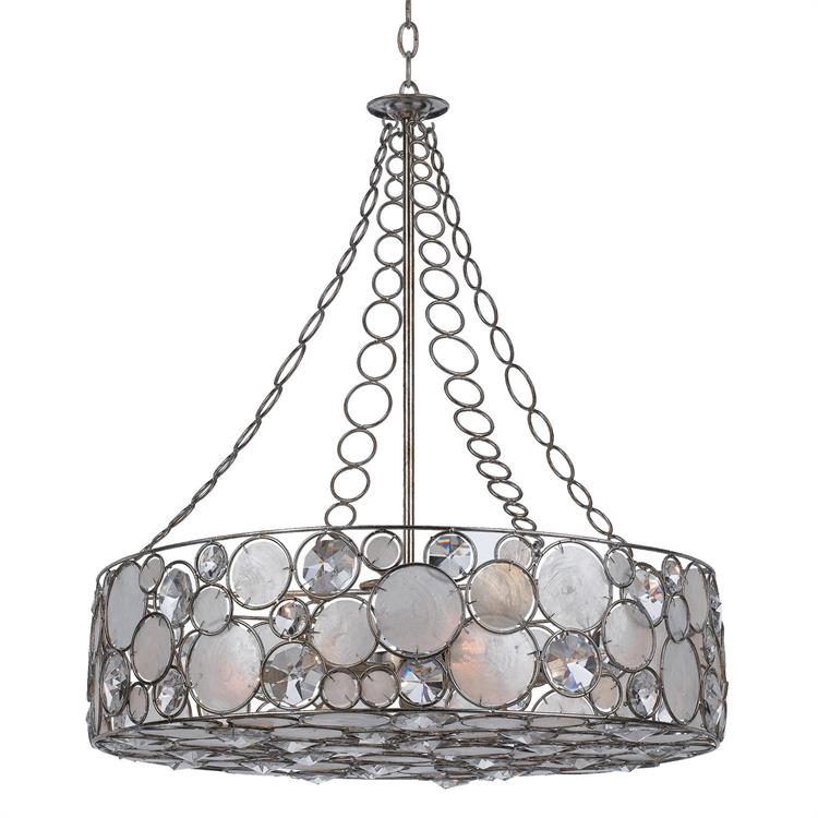 Люстра Crystorama PALLA 8 LIGHT ANTIQUE SILVER