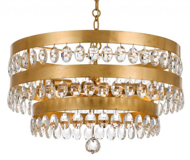 Люстра Crystorama PERLA 5 LIGHT ANTIQUE GOLD