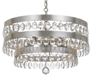 Люстра Crystorama PERLA 5 LIGHT ANTIQUE SILVER