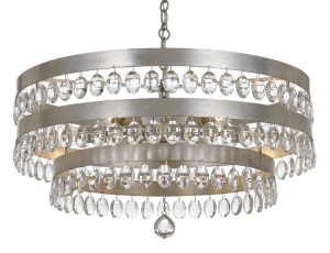 Люстра Crystorama PERLA 8 LIGHT ANTIQUE SILVER