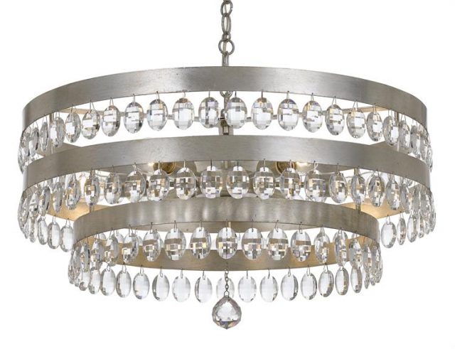 Люстра Crystorama PERLA 8 LIGHT ANTIQUE SILVER