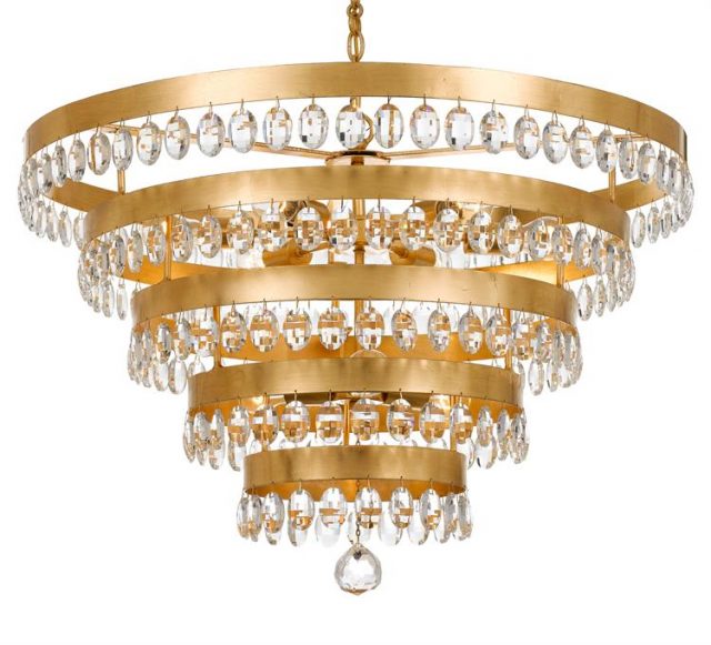 Люстра Crystorama PERLA 9 LIGHT ANTIQUE GOLD