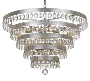 Люстра Crystorama PERLA 9 LIGHT ANTIQUE SILVER