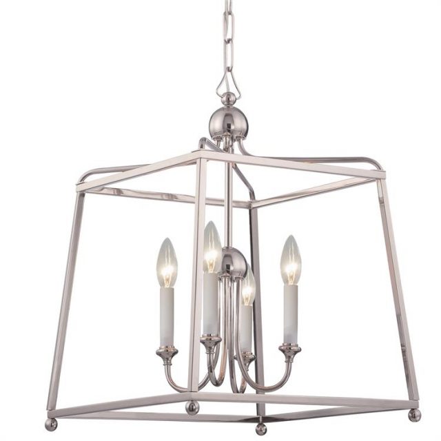 Люстра Crystorama SYLVAN 4 LIGHT POLISHED NICKEL CHANDELIER