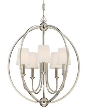 Люстра Crystorama SYLVAN 5 LIGHT POLISHED NICKEL