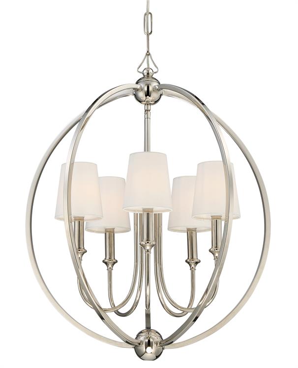 Люстра Crystorama SYLVAN 5 LIGHT POLISHED NICKEL