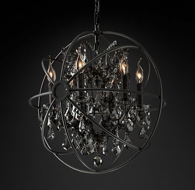 Люстра Restoration Hardware FOUCAULT'S ORB SMOKE CRYSTAL