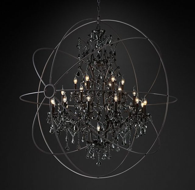 Люстра Restoration Hardware FOUCAULT'S ORB SMOKE CRYSTAL