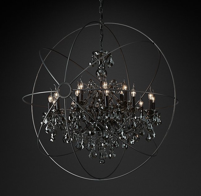 Люстра Restoration Hardware FOUCAULT'S ORB SMOKE CRYSTAL