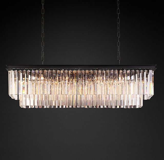 Люстра Restoration Hardware ODEON 1920S CLEAR GLASS FRINGE RECT