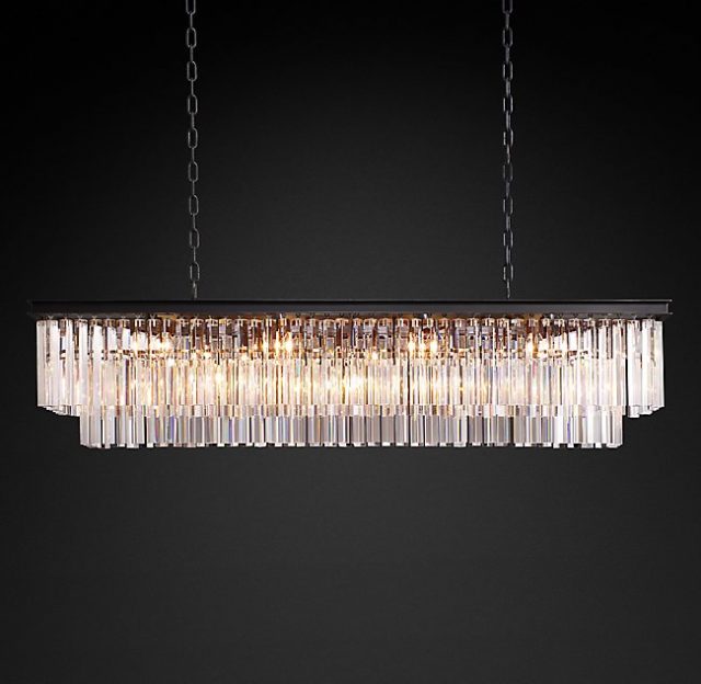 Люстра Restoration Hardware ODEON 1920S CLEAR GLASS FRINGE RECT