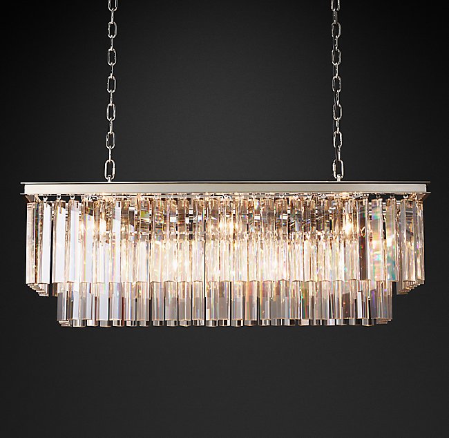 Люстра Restoration Hardware ODEON 1920S CLEAR GLASS FRINGE RECT