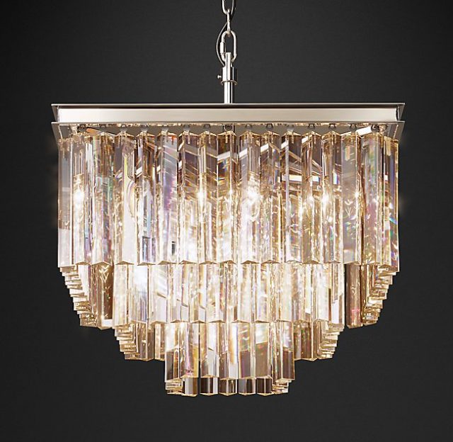 Люстра Restoration Hardware ODEON 1920S CLEAR GLASS FRINGE SQUARE