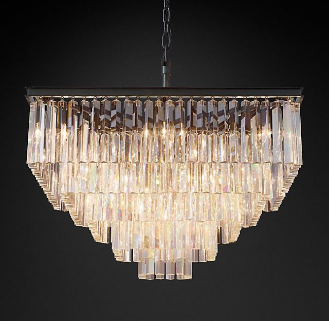 Люстра Restoration Hardware ODEON 1920S CLEAR GLASS FRINGE SQUARE