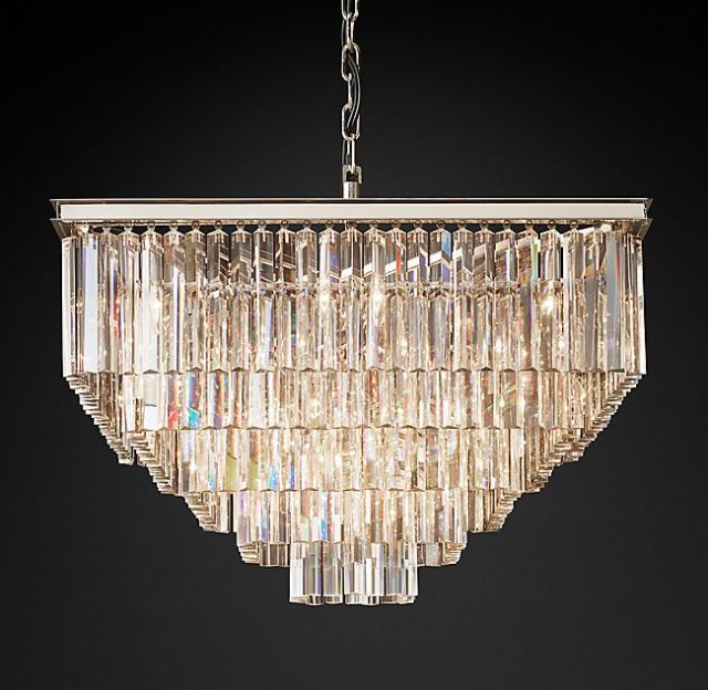 Люстра Restoration Hardware ODEON 1920S CLEAR GLASS FRINGE SQUARE