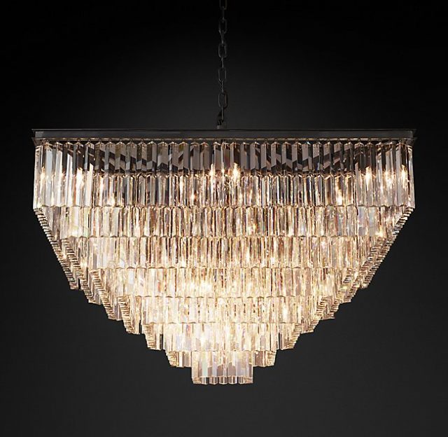 Люстра Restoration Hardware ODEON 1920S CLEAR GLASS FRINGE SQUARE