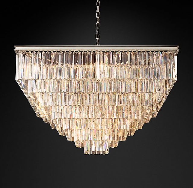 Люстра Restoration Hardware ODEON 1920S CLEAR GLASS FRINGE SQUARE