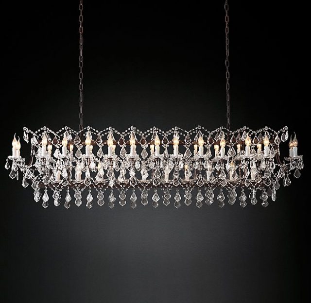 Люстра Restoration Hardware ROCOCO IRON & CLEAR CRYSTAL RECT 19TH C.