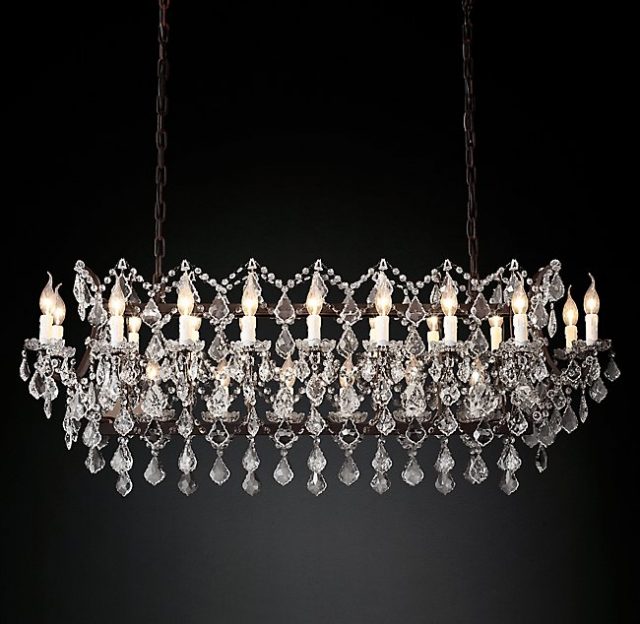 Люстра Restoration Hardware ROCOCO IRON & CLEAR CRYSTAL RECT 19TH C.