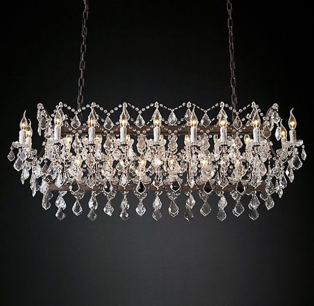 Люстра Restoration Hardware ROCOCO IRON & CLEAR CRYSTAL RECT 19TH C.