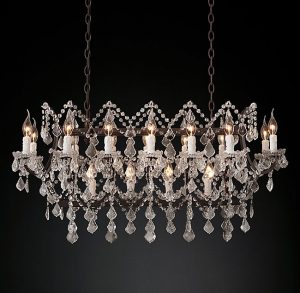 Люстра Restoration Hardware ROCOCO IRON & CLEAR CRYSTAL RECT 19TH C.