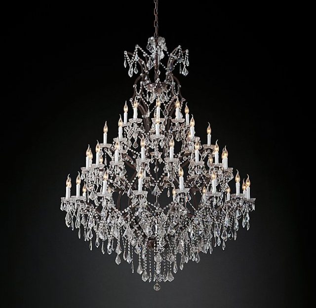 Люстра Restoration Hardware ROCOCO IRON & CLEAR CRYSTAL ROUND 19TH C.
