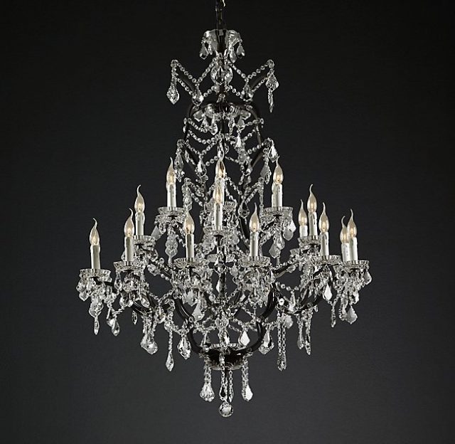 Люстра Restoration Hardware ROCOCO IRON & CLEAR CRYSTAL ROUND 19TH C.