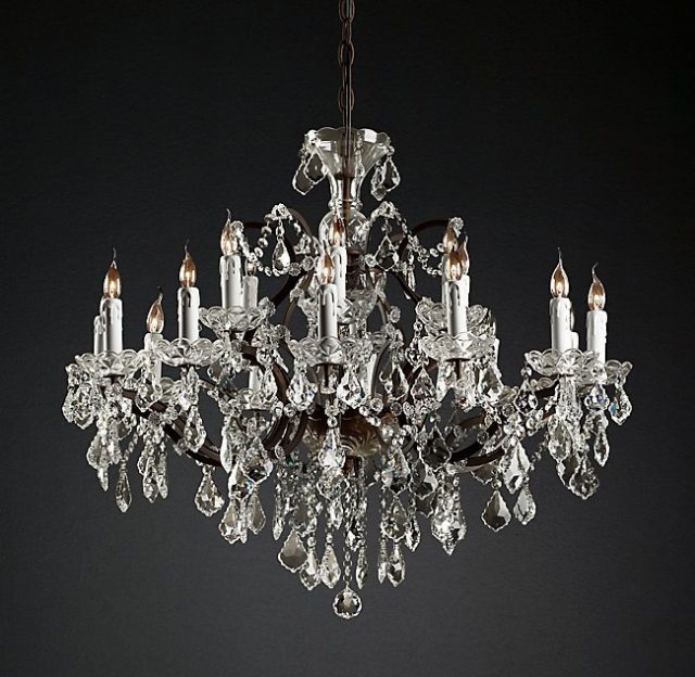 Люстра Restoration Hardware ROCOCO IRON & CLEAR CRYSTAL ROUND 19TH C.