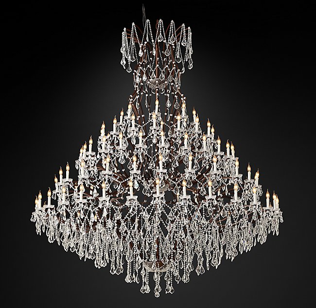 Люстра Restoration Hardware ROCOCO IRON & CLEAR CRYSTAL ROUND 19TH C.