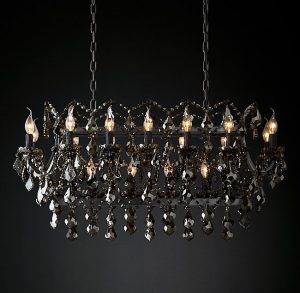 Люстра Restoration Hardware ROCOCO IRON & SMOKE CRYSTAL RECT 19TH C.