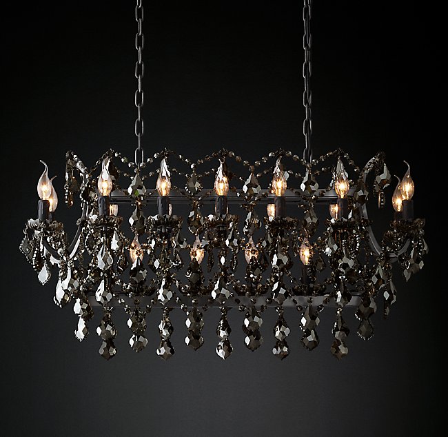 Люстра Restoration Hardware ROCOCO IRON & SMOKE CRYSTAL RECT 19TH C.