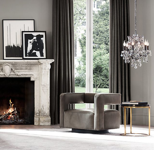 Люстра Restoration Hardware ROCOCO IRON & SMOKE CRYSTAL ROUND 19TH C.