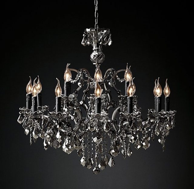 Люстра Restoration Hardware ROCOCO IRON & SMOKE CRYSTAL ROUND 19TH C.
