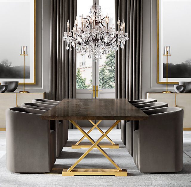 Люстра Restoration Hardware ROCOCO IRON & SMOKE CRYSTAL ROUND 19TH C.