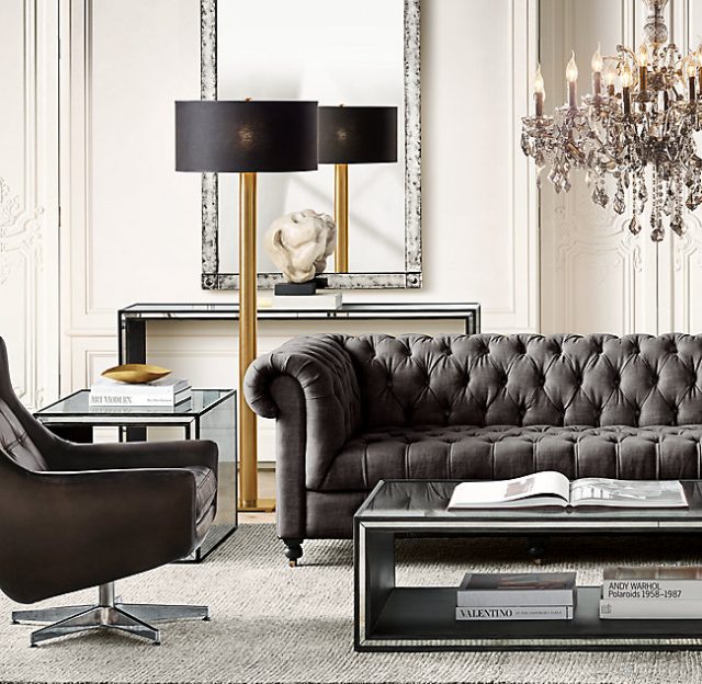 Люстра Restoration Hardware ROCOCO IRON & SMOKE CRYSTAL ROUND 19TH C.